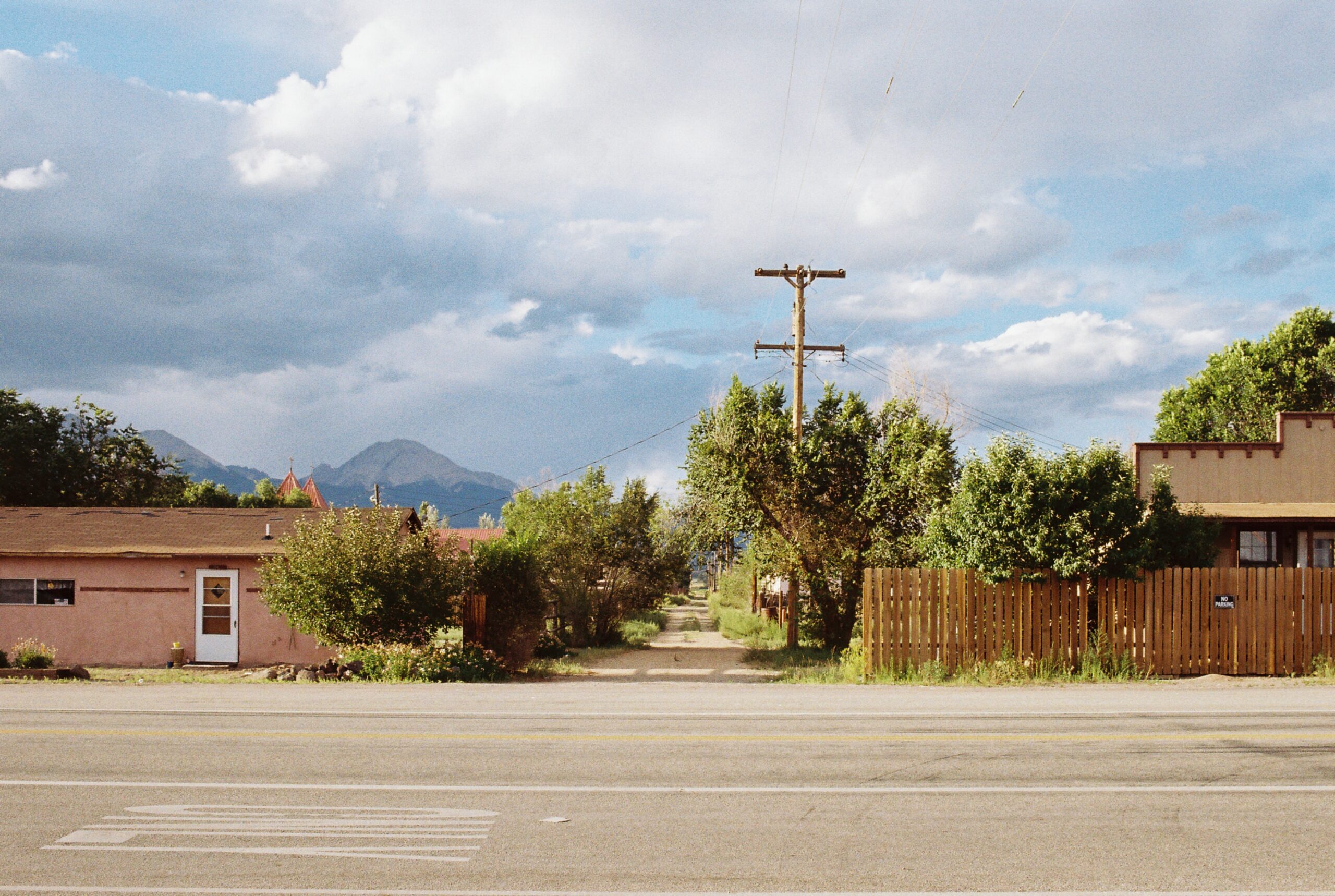 Side of houses with road